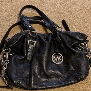Michael Kors Black Leather Chain Shoulder Bag